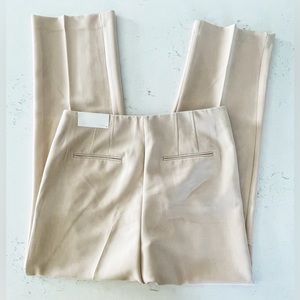 Ann Taylor High Rise Clean Waist Wide Leg Trousers Beige/Cream Size 10 NWT